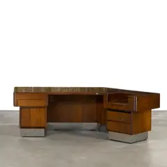 Maurice Bailey, Executive Desk, for Monteverdi-Young, walnut, chromed steel