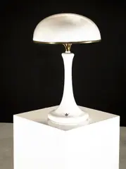 Table Lamp by John Dickinson, porcelain, enamel and brass, sold Apr 2018