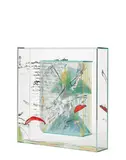 Dana Zámečníková, Eruption of Etna, cut, painted, etched and engraved plate glass, dated '3/11/89'
