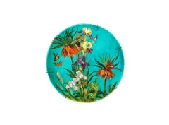 Théodore Deck, "Iris et Fritilloures" a Large Faience Pottery Charger, circa 1880, "Iris et Fritilloures" a Large Faience Pottery Charger, circa 1880