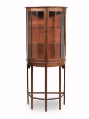 Hugh Birkett, An Arts and Crafts Style Bowfront Display Cabinet on Stand