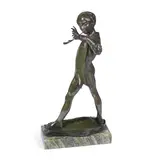 George Frampton, 'Peter Pan' a Patinated Bronze Study, 1916, 'Peter Pan' a Patinated Bronze Study, 1916