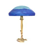 Louis Majorelle and Daum, A Rare Art Nouveau Bronze and Decorative Glass Table Lamp, circa 1910, A Rare Art Nouveau Bronze and Decorative Glass Table Lamp, circa 1910