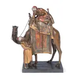 Bruno Zach, 'The Carpet Seller' a Rare Gilded and Cold-Painted Bronze Study in the Manner of Bergman