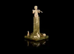 'Girl with Rabbits' an Art Deco Carved Ivory Study by Ferdinand Preiss, circa 1925, offered Jun 2018
