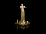 Ferdinand Preiss, 'Girl with Rabbits' an Art Deco Carved Ivory Study
