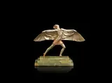 Ferdinand Preiss, 'The Bat Dancer' an Art Deco Patinated Bronze and Carved Ivory Model