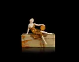 Ferdinand Preiss, 'Tambourine Dancer' a Gilt Bronze and Carved Ivory Figure