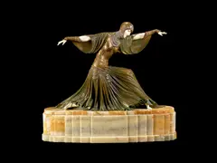 Demetre Chiparus, 'Thais' a Rare Art Deco Patinated Bronze and Carved Ivory Model of an Exotic Dancer, circa 1925, 'Thais' a Rare Art Deco Patinated Bronze and Carved Ivory Model of an Exotic Dancer, circa 1925