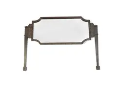 Raymond Subes, an Art Deco Wrought Iron Wall Mirror, circa 1925, of shaped rectangular outline with twin side supports and having a bevelled glass mirror