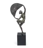Marcel Bouraine, 'The Fan Dancer' an Art Deco Patinated Bronze Study