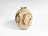 William Staite Murray, A Vase, circa 1930, stoneware, ovoid form in an oatmeal glaze, decorated with a stylised flower