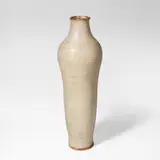 William Staite Murray, A Large Exhibition Vase, circa 1955, stoneware, of elogated baluster form with a gently ridged surface, in a pale cream and grey glaze