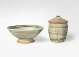 Richard Batterham, A Large Footed Bowl and Jar with Cover