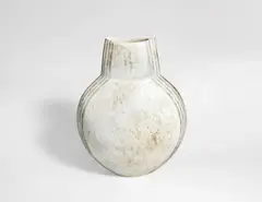 John Ward, A Vase, circa 1990, stoneware, of compressed circular form with gently tapering straight neck