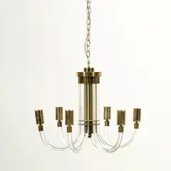 Peter Hamburger, Six light Chandelier, Lucite and brass