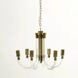 Peter Hamburger, Six light Chandelier, Lucite and brass