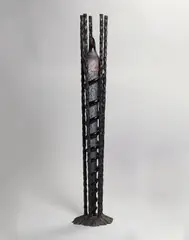 Steve Tobin, Cocoon, blown and applied glass, wrought iron