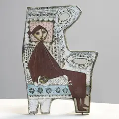 Rut Bryk, Mother and Child, glazed stoneware, signed 'Bryk' in black on front and incised 'BRYCK *' on back