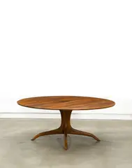 Sam Maloof, Circular Pedestal Dining Table, inlaid walnut, signed 'No