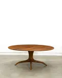 Sam Maloof, Circular Pedestal Dining Table, inlaid walnut, signed 'No