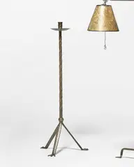 Samuel Yellin, Floor Candlestick, wrought-iron, stamped 'SAMUEL YELLIN 1933'