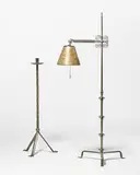 Samuel Yellin, Floor Lamp, wrought iron, mica, stamped 'Samuel Yellin' and 'To R