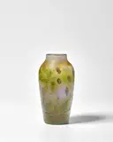 Intercalaire Passion Flower Vase by Émile Gallé, glass, decorated with passion flowers in bas relief and internally, marked in bas relief 'Gallé', sold Dec 2017