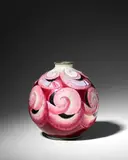 Camille Faure, Vase, enameled copper, Yvonne body shape, enamel mark 'C
