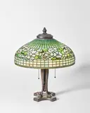 Banded Dogwood Lamp by Tiffany Studios, leaded glass and patinated bronze, the base stamped 'TIFFANY STUDIOS NEW YORK 478', shade stamped 'TIFFANY STUDIOS NEW Y, sold Dec 2017
