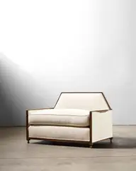 Octagonal Bas Settée by Émile-Jacques Ruhlmann, upholstered macassar ebony, nickeled bronze, sold Dec 2017