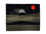 Max Ernst, Comète Wall Hanging, , NYC, woven short pile wool, signed in the weave, with the label on the verso