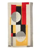 Edward McKnight Kauffer, Modernist Rug, for the Wilton Royal Carpet Factory, hand-knotted wool, signed in the weave 'EMCKK'