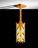 Frank Lloyd Wright, Adelman House Ceiling Light, mahogany, acrylic, fiberglass