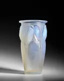René Lalique, Ceylan Vase, opalescent and frosted glass, engraved 'R