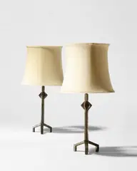 Alberto Giacometti, Pair of Étoile Table Lamps, circa 1937, patinated bronze