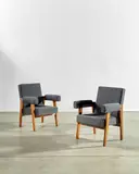 Le Corbusier and Pierre Jeanneret, Pair of Advocate and Press Lounge Chairs