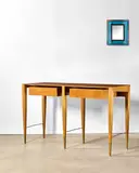 Gio Ponti, Console table, walnut, brass sabots