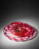 Seven-Piece Cranberry Sea Form with Green Lip Wraps by Dale Chihuly, blown glass, sold Dec 2017