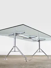 Renault Centre Dining Table by Norman Foster, enameled steel, aluminum, glass, sold Dec 2017