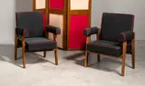 Le Corbusier, and Pierre Jeanneret (1896-1967) 
Pair of Advocate chairs, circa 1955-56, teak