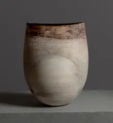 Hans Coper, Untitled, glazed stoneware, interior with manganese glaze, monogram seal to underside HC