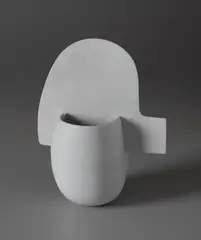TWO PIECE FORM by Ruth Duckworth, 1998, porcelain, underside incised 598398, sold Jun 2016