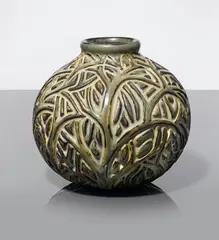 Axel Salto, Vase, model 20560, executed 1969 for Royal Copenhagen, stoneware, incised, painted, and printed manufacturer's marks