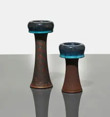 Wilhelm Kåge, Two Farsta vases, 1956, executed 1956, for Gustavsberg, stoneware, incised and impressed manufacturer's marks