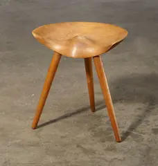 Stool by Mogens Lassen, teak, oak, sold Apr 2015