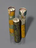 Bengt Berglund, Three rods, designed circa 1960, for Gustavsberg, stoneware, incised manufacturer's marks to each, and paper labels