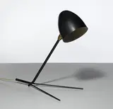 Serge Mouille, Cocotte table lamp, designed 1957, this example executed circa 1960 by the Atelier Serge Mouille, aluminum, steel rod, brass,