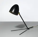 Serge Mouille, Cocotte table lamp, designed 1957, this example executed circa 1960 by the Atelier Serge Mouille, aluminum, steel rod, brass,
