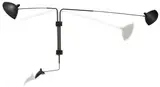 Serge Mouille, Rare large three-arm wall applique, enameled aluminum, steel, brass